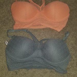 VS padded lace bralettes